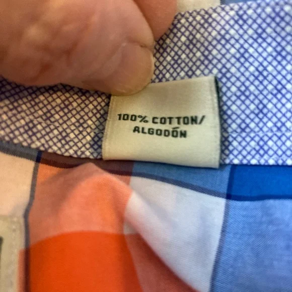 Southern Pines Plaid Shirt Button Down Orange Blue XXL - Picture 6 of 6